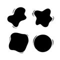 Hand drawn set of objects for design use bubble. Black Vector doodle circles on white background. Abstract brush drawing Royalty Free Stock Photo