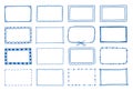 Hand drawn set of rectangle frame. Royalty Free Stock Photo