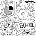 01-09-008 hand drawn Set of school icons Ornaments background pattern Vector illustration Royalty Free Stock Photo