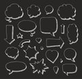 Hand drawn set of speech bubbles and arrows Royalty Free Stock Photo