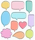 Hand drawn set speech bubbles with handwritten Royalty Free Stock Photo