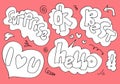 Hand drawn set of speech bubbles with handwritten. Royalty Free Stock Photo
