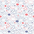 Hand drawn set of speech bubbles. Vector seamless pattern Royalty Free Stock Photo