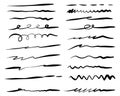 Hand drawn set of underline, curly swishes, swashes, swoops. swirl, signature. Highlight text elements Royalty Free Stock Photo