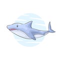 Hand drawn shark cartoon clipart Royalty Free Stock Photo