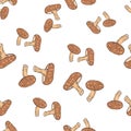 Shiitake mushroom seamless pattern Royalty Free Stock Photo