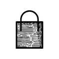Hand Drawn Shopping bag icon vector illustration isolated on white background Royalty Free Stock Photo