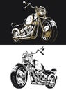 Silhouette retro motorcycle chopper isolated vector Royalty Free Stock Photo