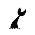 Hand drawn silhouette of mermaid's tail. Vector icon isolated Royalty Free Stock Photo