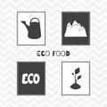 Hand drawn silhouettes. Eco food posters