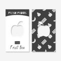 Hand drawn silhouettes. Fruit business cards