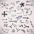 Hand drawn simple arrows set made in vector Royalty Free Stock Photo
