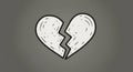 Broken Heart Doodle Symbolizing Sadness, Loss, or Relationship End Royalty Free Stock Photo