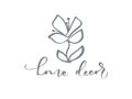 Hand drawn Simple floral icon vector from nature Florist Logo beauty, organic cosmetic, photography, wedding, hygge home decor.