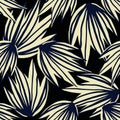 Hand drawn simple leaves seamless pattern. Contemporary leaf fabric textile design