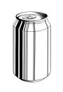 Hand drawn sketch of aluminum can in black isolated on white background. Detailed vintage style drawing, for posters Royalty Free Stock Photo