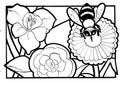 Bee and Flower, coloring page