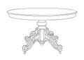 Hand-drawn sketch of antique table vector art.