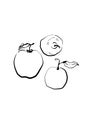 Hand drawn sketch apple Eco food. Vector illustration. pear fruit, on the white background. Royalty Free Stock Photo