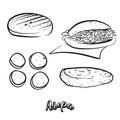 Hand drawn sketch of Arepa food Royalty Free Stock Photo