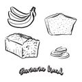 Hand drawn sketch of Banana bread