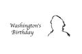 Hand drawn sketch banner of George Washington silhouette Royalty Free Stock Photo