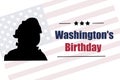 Hand drawn sketch banner of George Washington silhouette Royalty Free Stock Photo