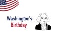 Hand drawn sketch banner of George Washington silhouette Royalty Free Stock Photo