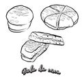 Hand drawn sketch of Bolo do caco bread