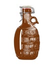 Hand drawn sketch of bottle of beer in coloful isolated on white background. Detailed vintage woodcut style drawing