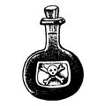 Hand drawn sketch bottle of poison vector illustration Royalty Free Stock Photo