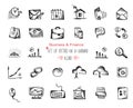 Hand-drawn sketch Business and Finance web icon set Royalty Free Stock Photo