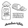 Hand drawn sketch of Canadian White bread