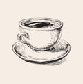 Hand Drawn Sketch Coffee Cup Vector Illustration