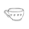 Hand drawn sketch of coffee and tea Cup vector Illustration. Vector illustration isolated on white background. Espresso, Royalty Free Stock Photo