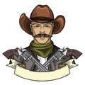 Hand drawn sketch cowboy icon