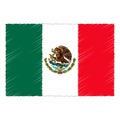 Hand drawn sketch flag of Mexico. doodle style icon Royalty Free Stock Photo