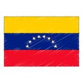 Hand drawn sketch flag of Venezuela. doodle style icon