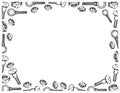 Hand Drawn Sketch Frame of Screws and Nuts Royalty Free Stock Photo