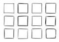 Hand drawn sketch frame vector. Simple doodle rectangle pencil frame border shape. Hand drawn doodle scribble border