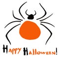 Happy Halloween card with a stylized spider