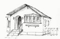 Hand drawn sketch of a house Royalty Free Stock Photo