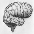 Hand drawn sketch of human brain Royalty Free Stock Photo