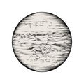 Hand drawn sketch of Jupiter in black isolated on white background. Detailed vintage style drawing, for posters