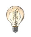 Hand drawn sketch of lightbulb in color isolated on white background. Detailed vintage style drawing. Vector