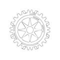 Hand drawn sketch of a mechanical gear wheel for industrial and engineering concepts Royalty Free Stock Photo