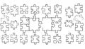 Hand-drawn sketch of a nearly complete jigsaw puzzle, with a few Royalty Free Stock Photo
