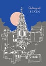 Hand drawn sketch of Ontinyent, Spain Royalty Free Stock Photo