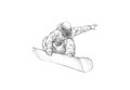 Hand-drawn Sketch - Pencil Illustration of a Snowboarder Mid Air