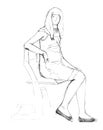 Hand drawn sketch of pregnant woman Royalty Free Stock Photo